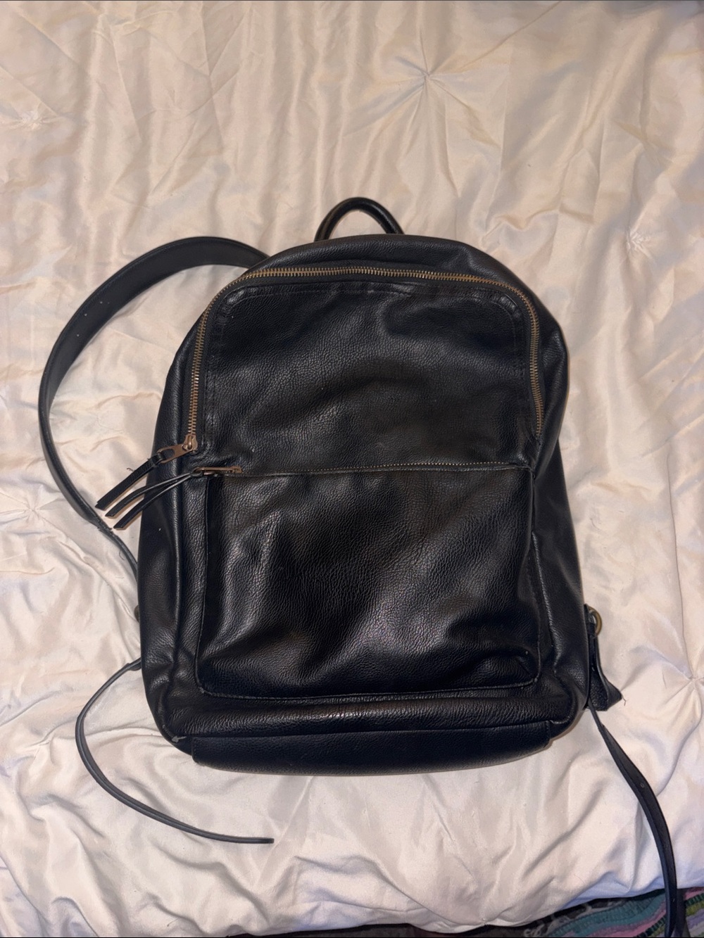 Black Leather Backpack